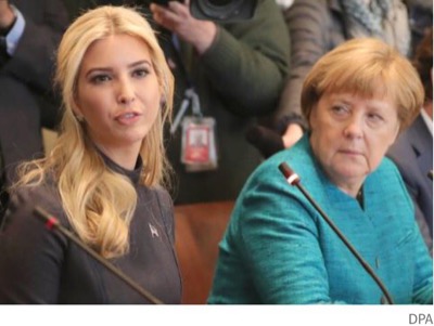 Пронизващият поглед на Меркел към Иванка Тръмп